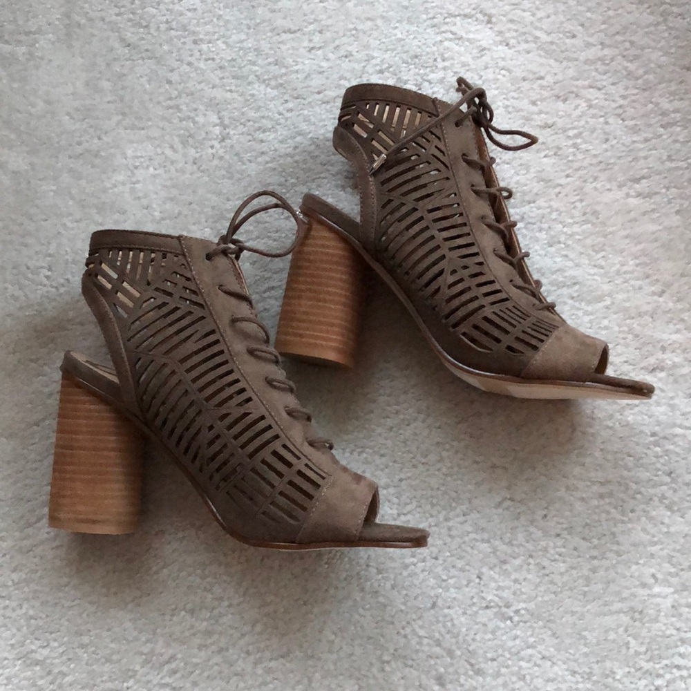 Sam Edelman Suede Lace Up Black Heels